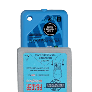 Data logger inserted into temprecord reader interface